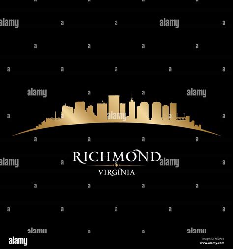 Richmond Virginia City Skyline Silhouette Vector Illustration Stock