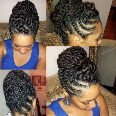 Natural Hair Flat Twist Updo Protective Style Video