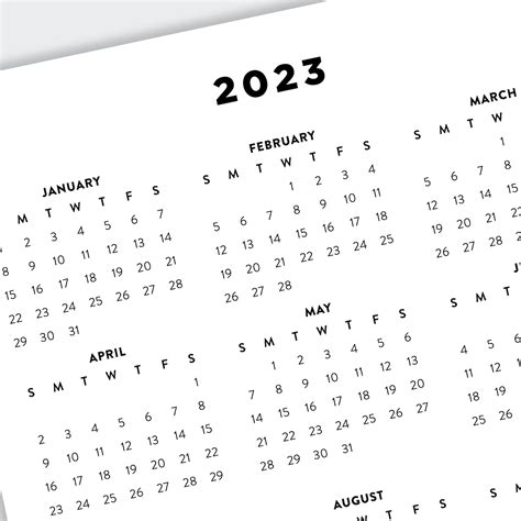 2023 Minimalist Printable Calendars 2023 Simple Planner 2023 Etsy