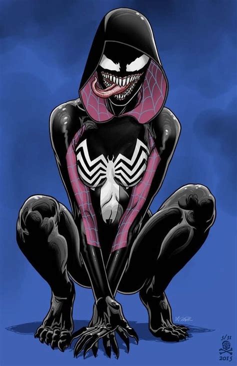 ilustraciones del Brutal Venom némesis de Spiderman Spider gwen venom Spider gwen Superhero