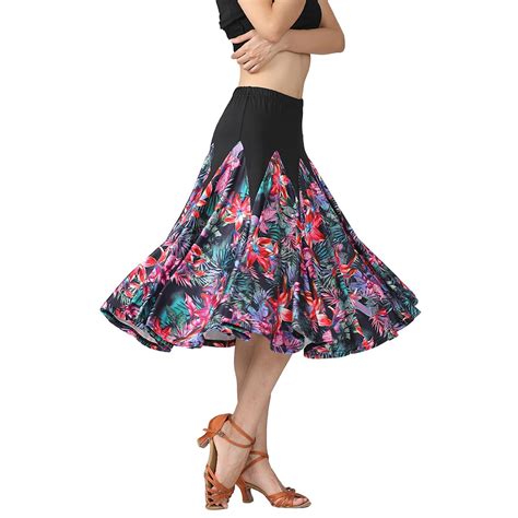 Women Dance Skirt Elastic Waistband Big Swing Ballroom Waltz Dancewear Ebay