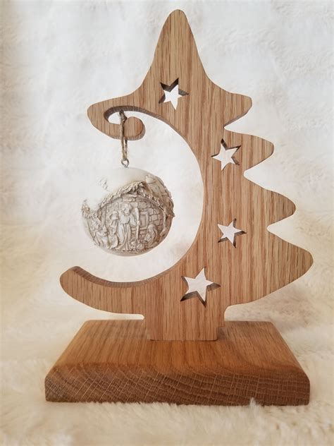 Christmas Tree Ornament Holder White Oak Etsy Wood Crafts Wooden