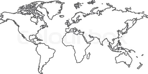 Weltkarte länder umrisse schwarz weiß. World map of vector | Stock vector | Colourbox