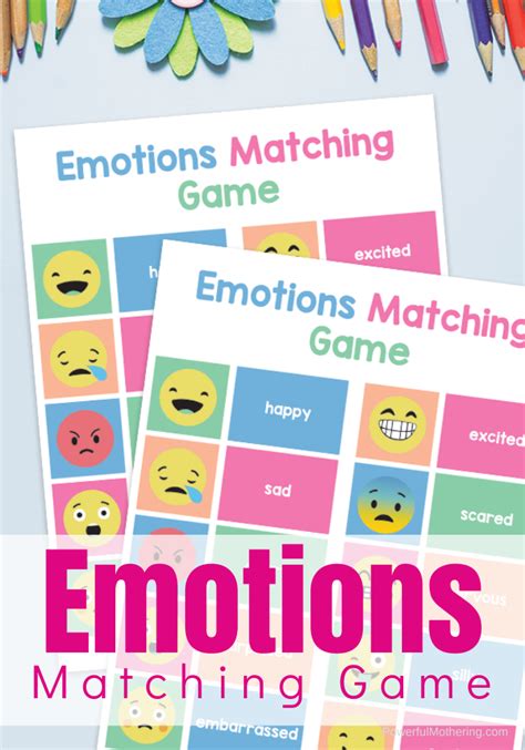Emotions Matching Game Printable Ideas Powerful Mothering