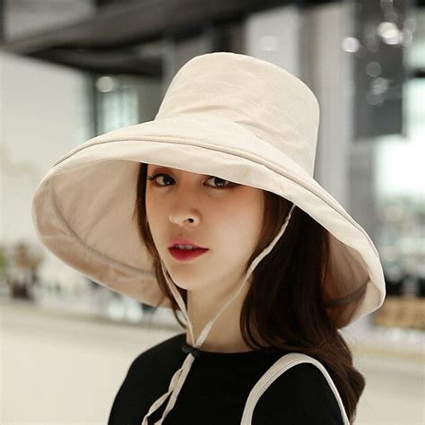 Cocopeaunt New Oversized Wide Brim Bucket Hat Travel Beach Hats Women Sun Hat Summer Uv