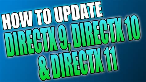 How To Update Directx 9 Directx 10 And Directx 11 In Windows 10 Youtube