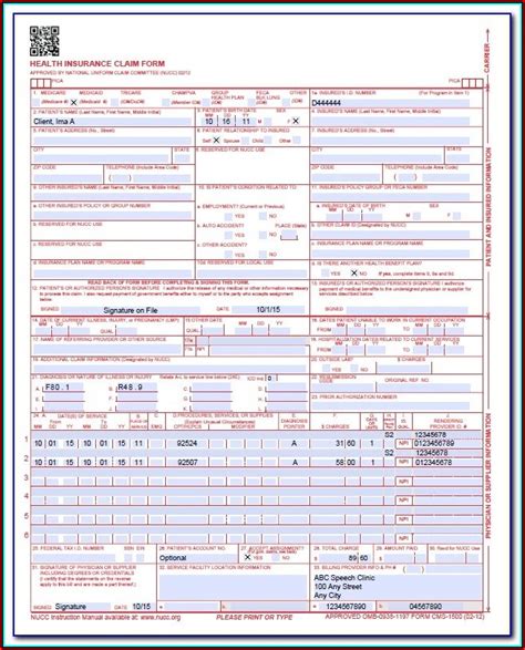 How To Fill Out A Cms 1500 Form For Tricare Form Resume Examples Vrogue