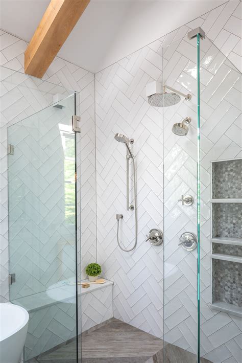 Bathroom Subway Tile Shower Herringbone