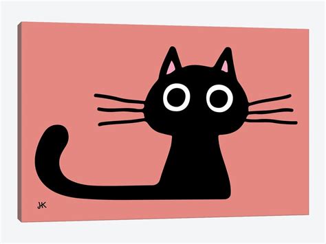 Quirky Black Cat Art Print By Jenn Kay Icanvas