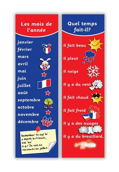 Learn Foreign Language Skills French Months And Weather