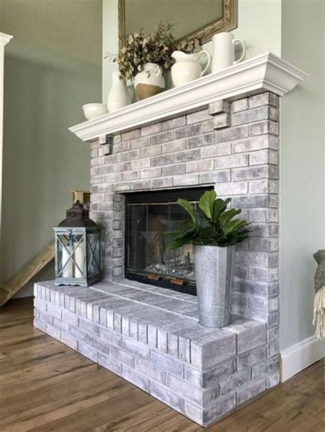 Modern Rustic Painted Brick Fireplaces Ideas 11 Painted Brick