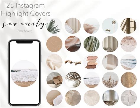 25 Serenity Themed Instagram Highlight Covers Blog Branding Kit