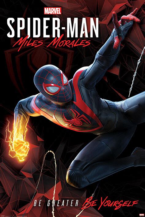 Poster Spider Man Miles Morales Cybernetic Swing Wall Art Ts