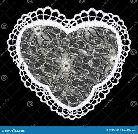 Lace Heart Isolated On Black Stock Image Image Of Satin Married