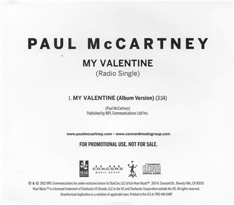 My Valentine Cd Single By Paul Mccartney