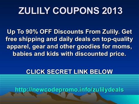 Zulily Coupons January 2013 February 2013 March 2013
