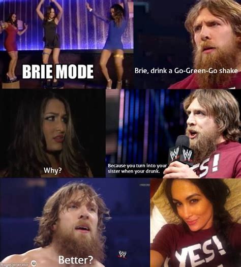Daniel Bryan Comments On Brie Mode Wwe Funny Wwe Memes Funny Memes