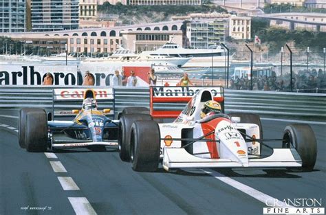 Nigel Mansell And Ayrton Senna At Monaco 1992 By Ivan Berryman