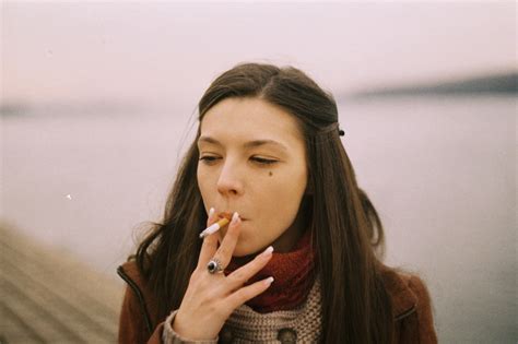 Wallpaper Long Hair Smoking Vintage 35mm Girl