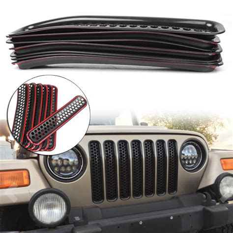 Front Grille Cover Insert Mesh Grill For Jeep Wrangler Tj 1997 1998