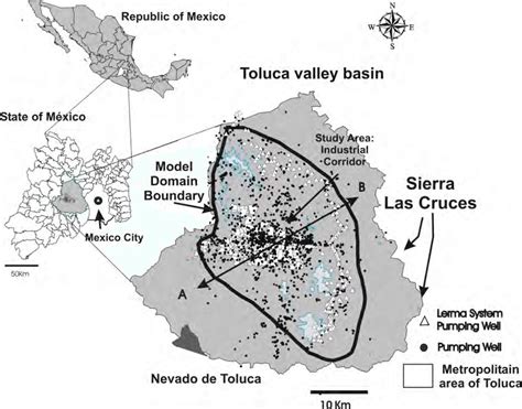 Location Map Of The Toluca Valley And Model Domain Boundary Within The