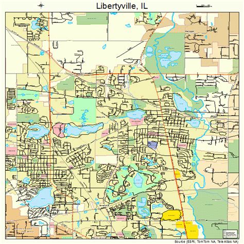 Libertyville Illinois Street Map 1743250