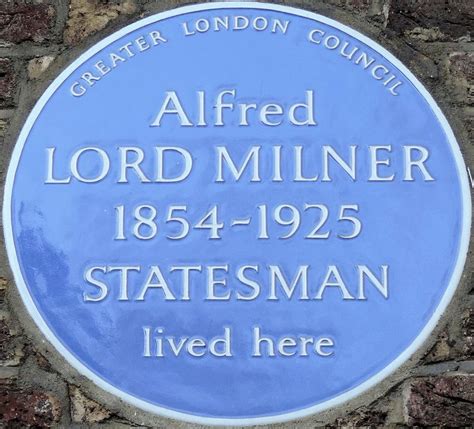 Alfred Lord Milner Manchester Square London Uk Blue Plaques On