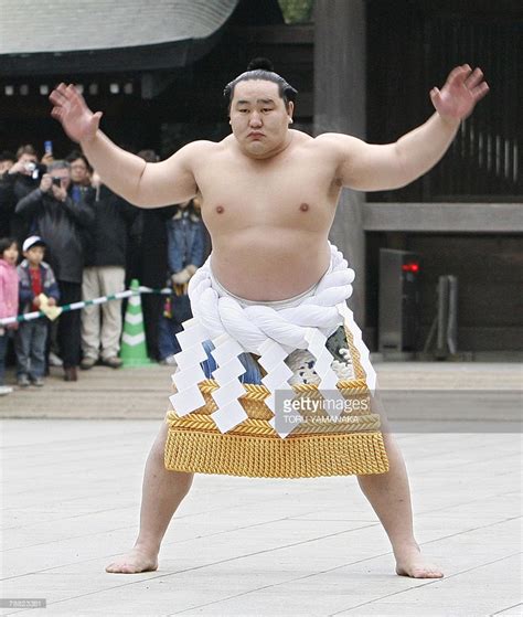 Mongolianborn Yokozuna Or Sumo Grand Champion Asashoryu Demonstrates