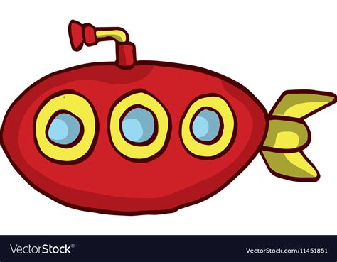 Red Submarine Cartoon Collection Stock Royalty Free Vector