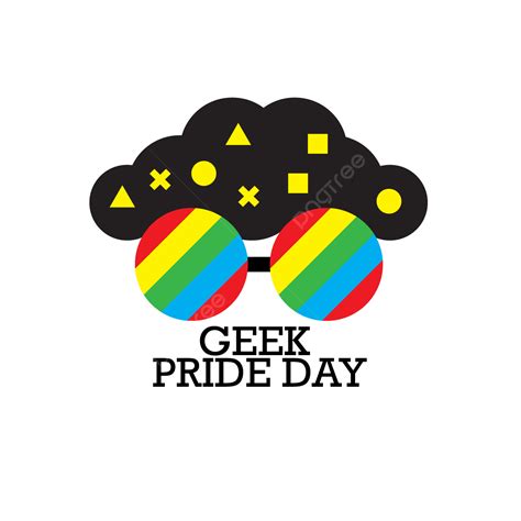 Geek Pride Vector Png Images Geek Pride Day With Rainbow Glasses And