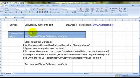 Convert Numbers To Text In Excel Youtube