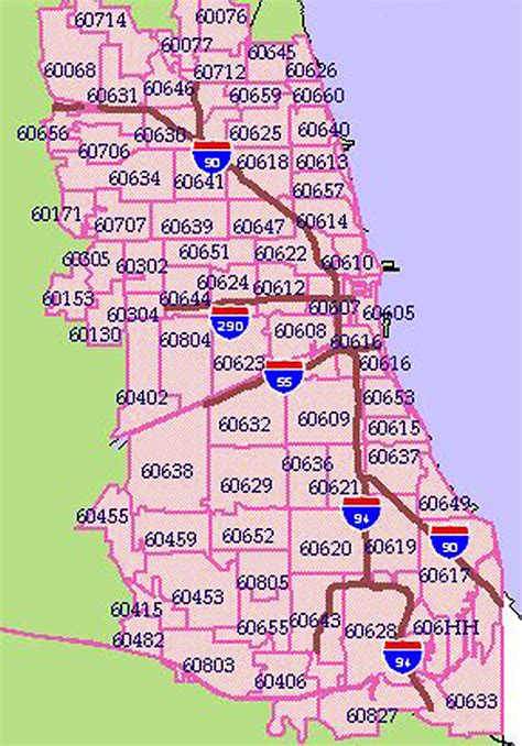 Chicago Area Zip Code Map Maping Resources