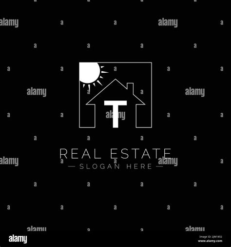 Real Estate Logo For Letter T Home And House Icon With Letter T For