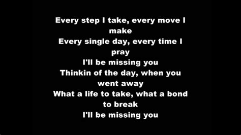 Lyrics to 'i'll be missing you' by puff daddy: Puff Daddy - I'll Be Missing You (LYRICS) - YouTube