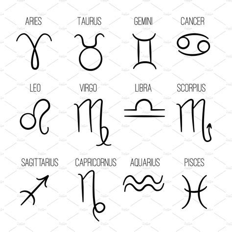 Zodiac Signs Astrological Hand Draw Background Graphics Creative