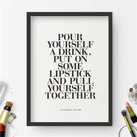 The lipstick quotes we choose to live by. 'Put On Some Lipstick' Black White Typography Quote ...