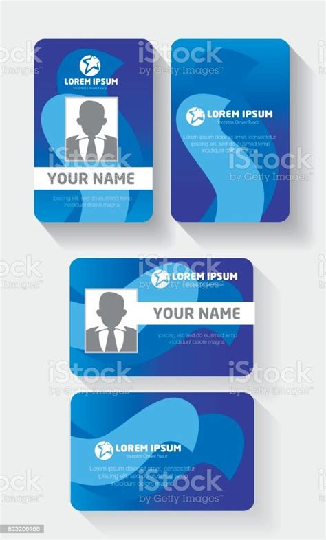 Vertical And Horizontal Identification Id Card With Abstract Color Or