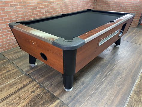 7′ Valley Red Oak Used Coin Operated Pool Table Used Coin Operated
