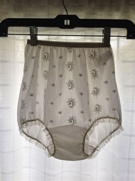 1950 s plymouth undies white embroidered nylon granny panties~pillow tab~sissy~5