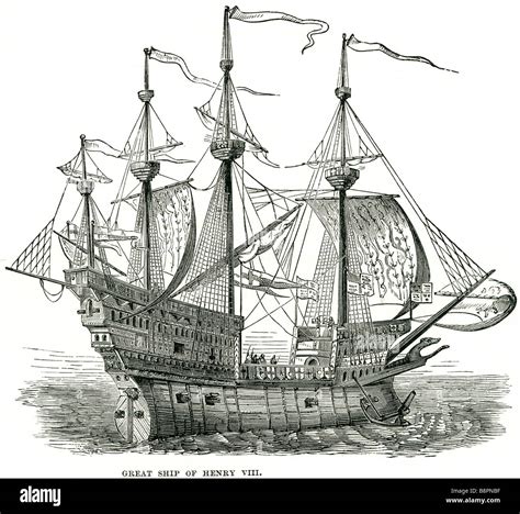 Great Ship Henry Viii Mary Rose Grâce à Dieu Grace Dieu Navy Stock