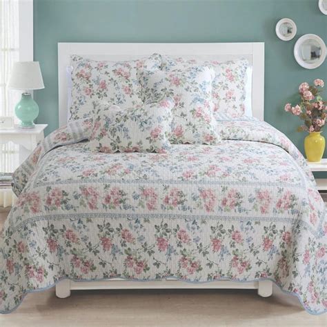 Cozy Line Home Fashions Romantic Floral Narcissus 3 Piece Soft Pink