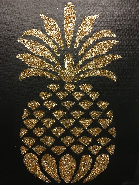 Pineapple Glitter Canvas Pineapple Painting Canvas Painting Diy