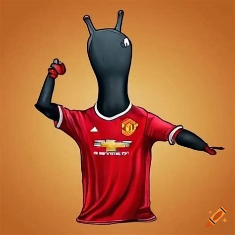 Cartoon Slug Wearing Manchester United Jersey