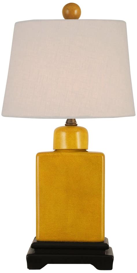 Mustard Yellow With Off White Shade Porcelain Table Lamp V2511