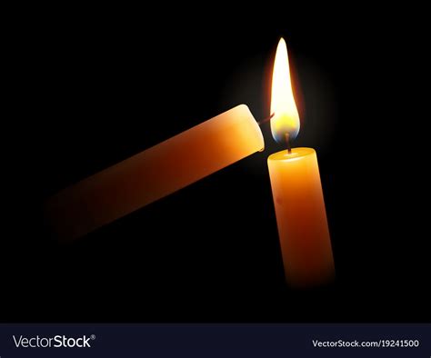 Golden Light Candle Lighting Another One Vector Image
