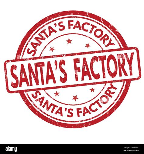 Santas Factory Grunge Rubber Stamp On White Background Vector