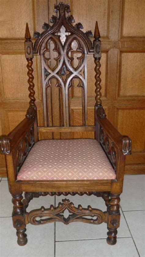 Comparison shop for church furniture chairs home in home. 19th Century Carved Oak Gothic Church Chair Armchair ...