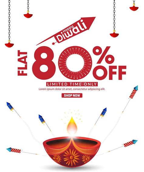 Diwali Sale Template Banner Design For Festival Season Stock Vector