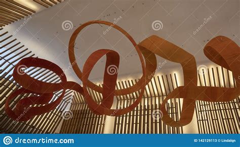 The Art Of Intertwine Rattan On The Ceiling Editorial Stock Photo