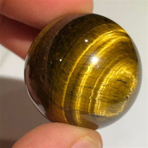Top Quality 34g Polished Tigers Eye Crystal Sphere South Etsy Tiger